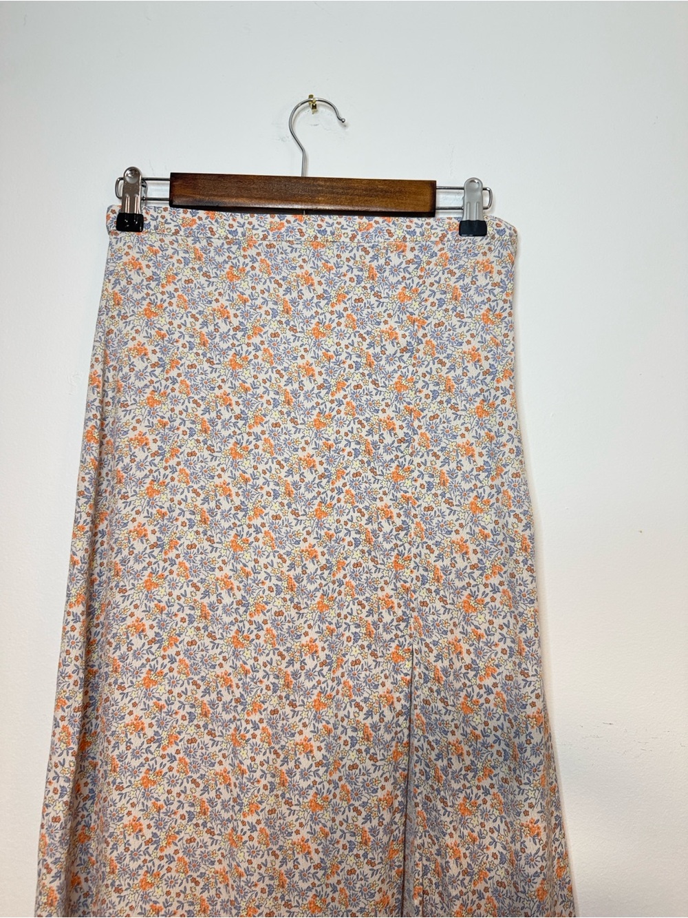 H&M Floral Maxi Skirt in Orange and Blue